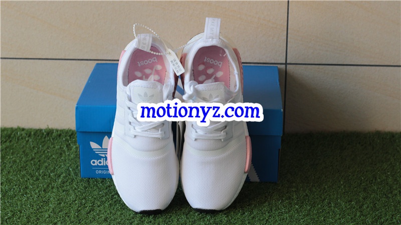 Real Boost Adidas NMD R1 White Pink GS